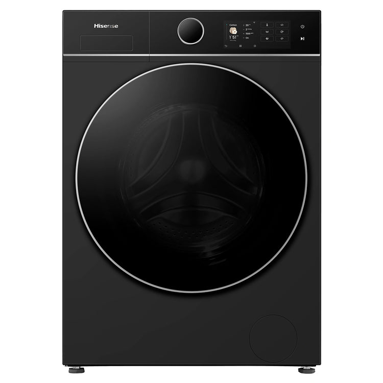 Hisense 10kg Series 8i Charcoal Black Front Load Washing Machine HWF8I1015BX, Front View