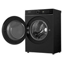 Hisense 10kg Series 8i Charcoal Black Front Load Washing Machine HWF8I1015BX, Right Side Open Door View