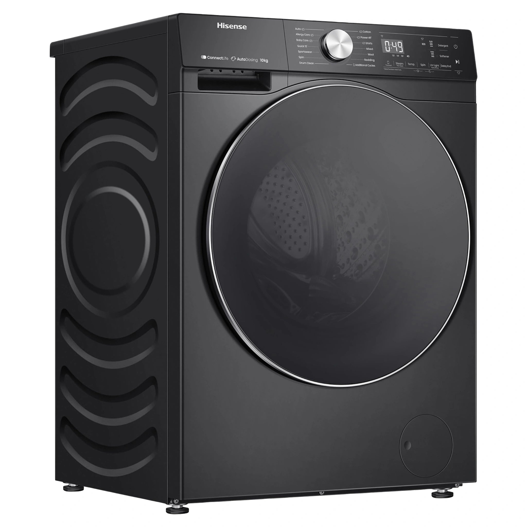Hisense 10kg Series 7 Front Load Washing Machine HWFS1015AB, Front Left Side View