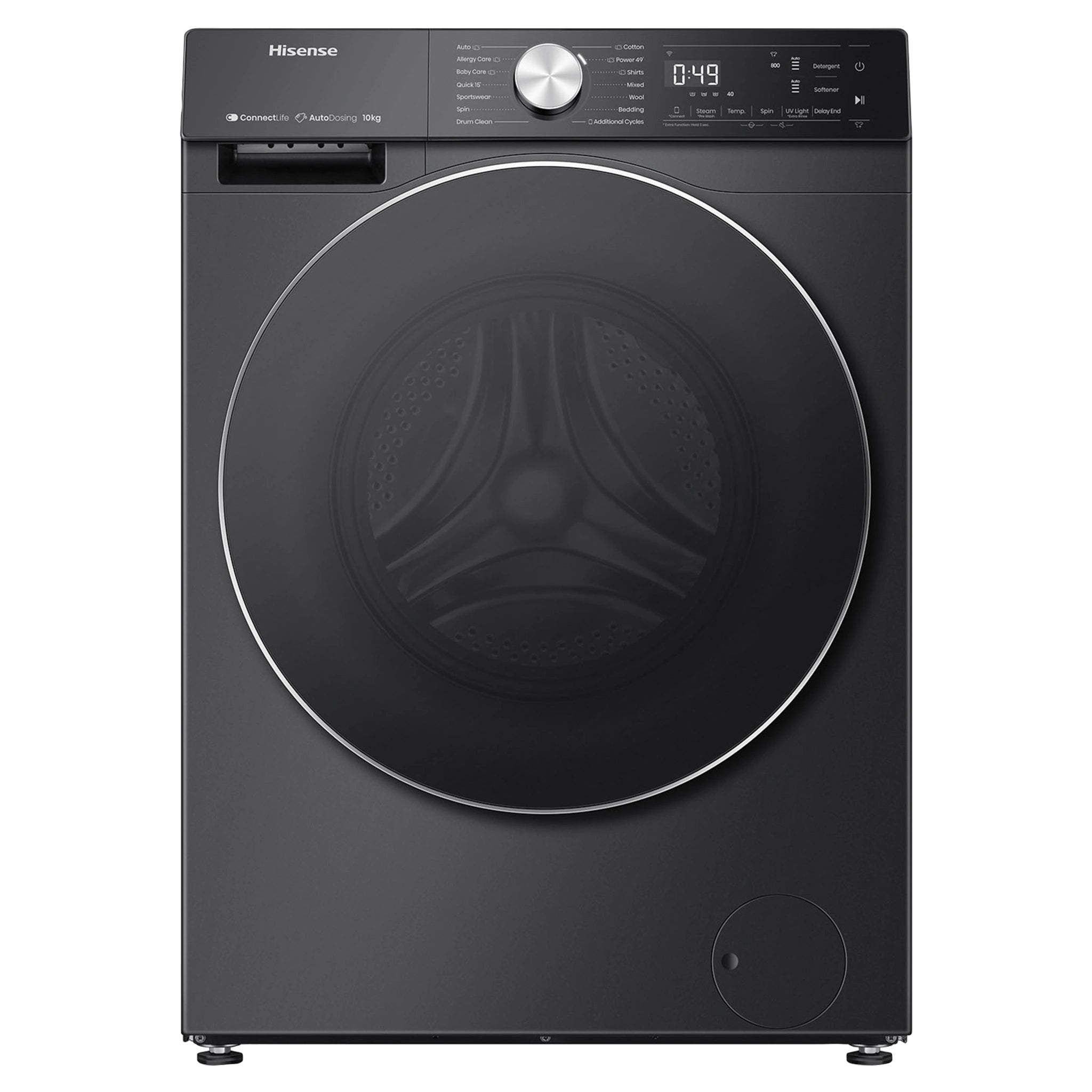 Hisense 10kg Series 7 Front Load Washing Machine HWFS1015AB, Front View