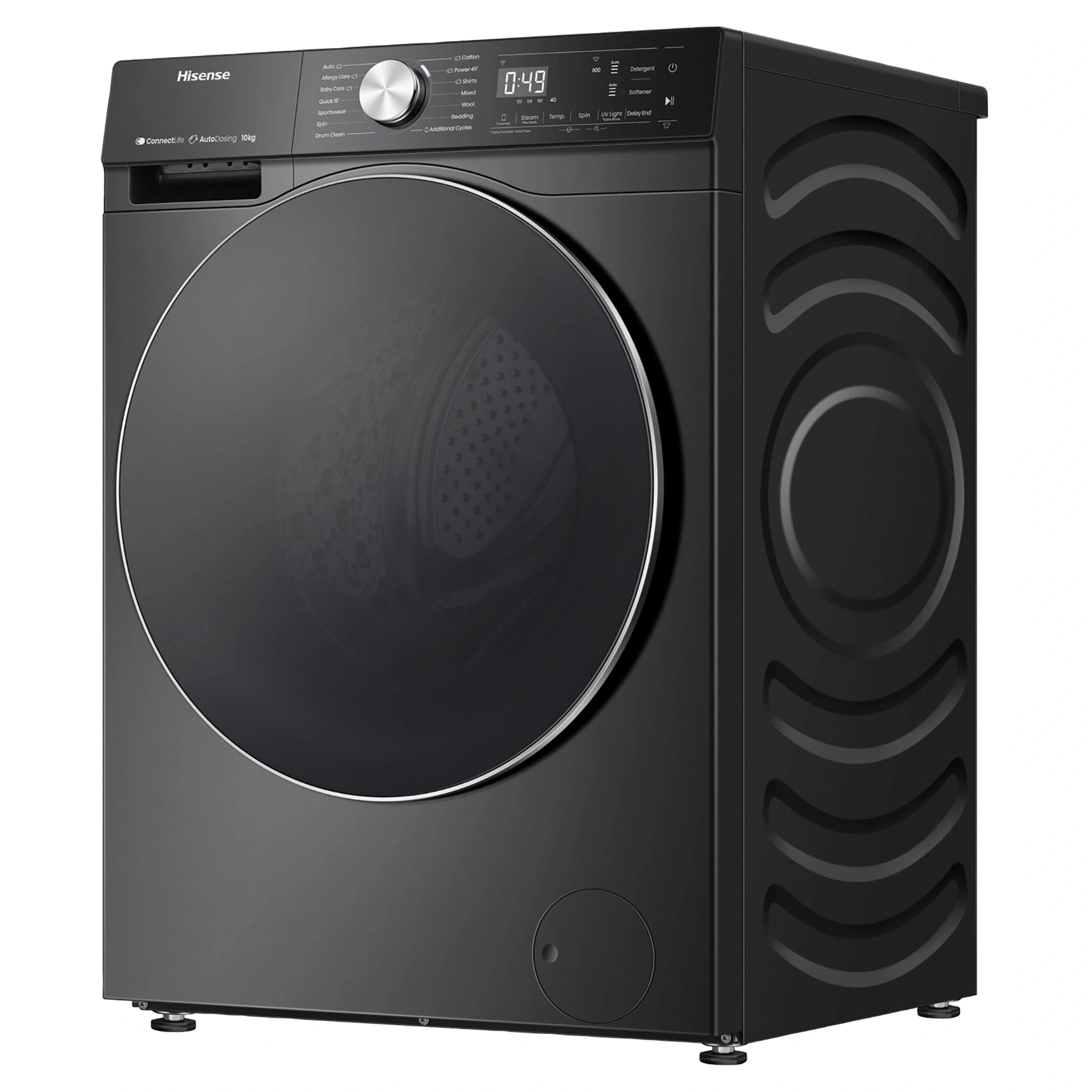 Hisense 10kg Series 7 Front Load Washing Machine HWFS1015AB, Right Side View