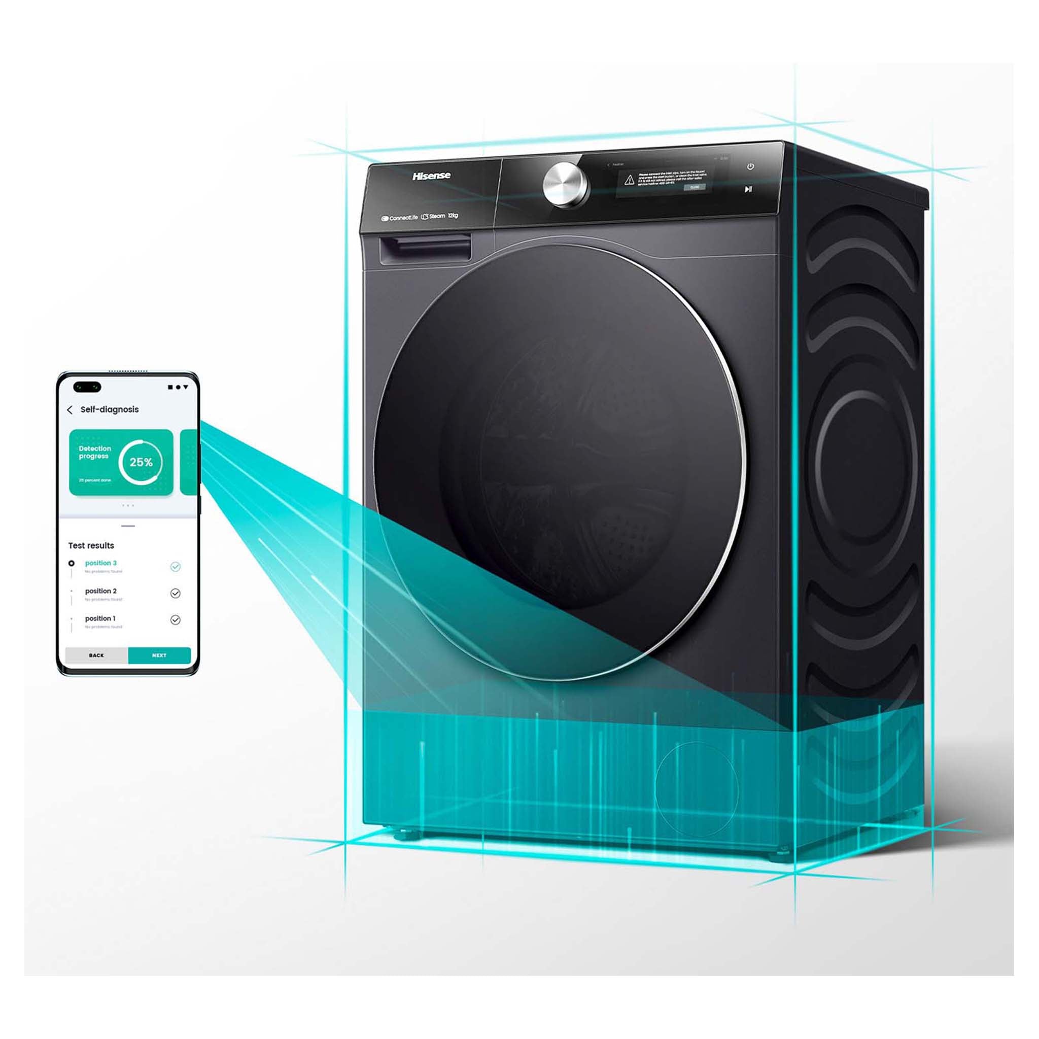 Hisense HWFS1214PB 12kg Series 9 Front Load Washing Machine