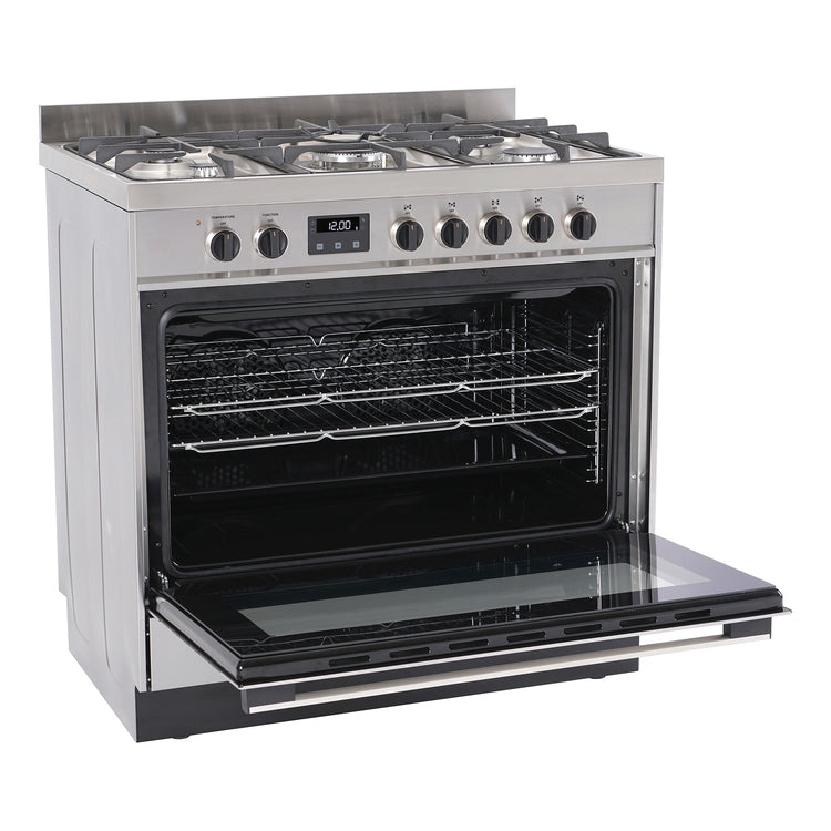 Haier 90cm Freestanding Dual Fuel Cooker HOR90S9MSX1, Door Open Timer On