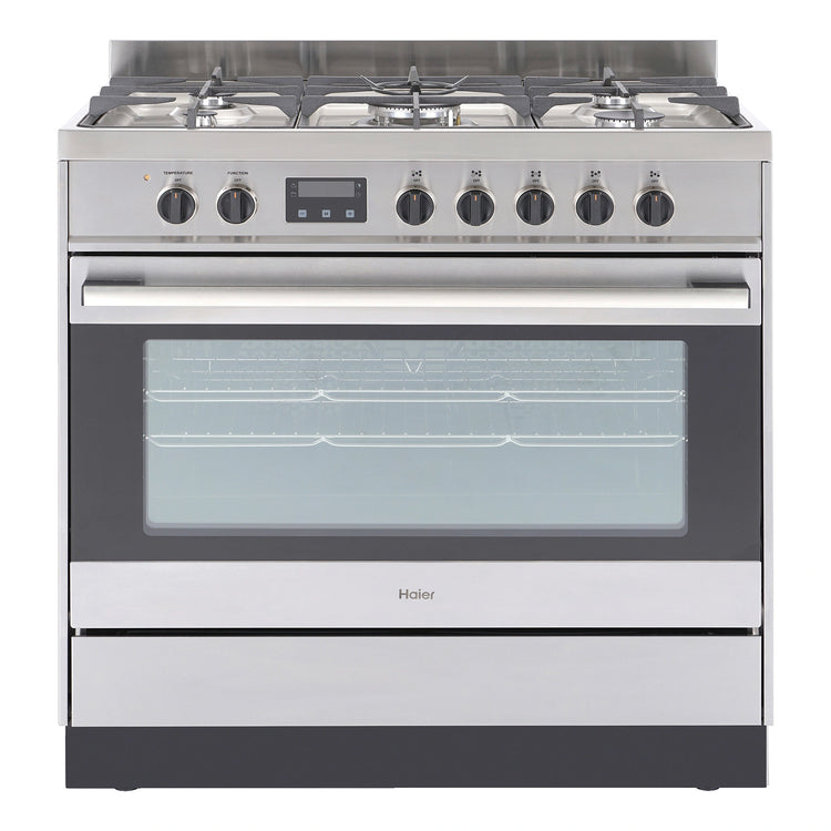 Haier 90cm Freestanding Dual Fuel Cooker HOR90S9MSX1, Front View