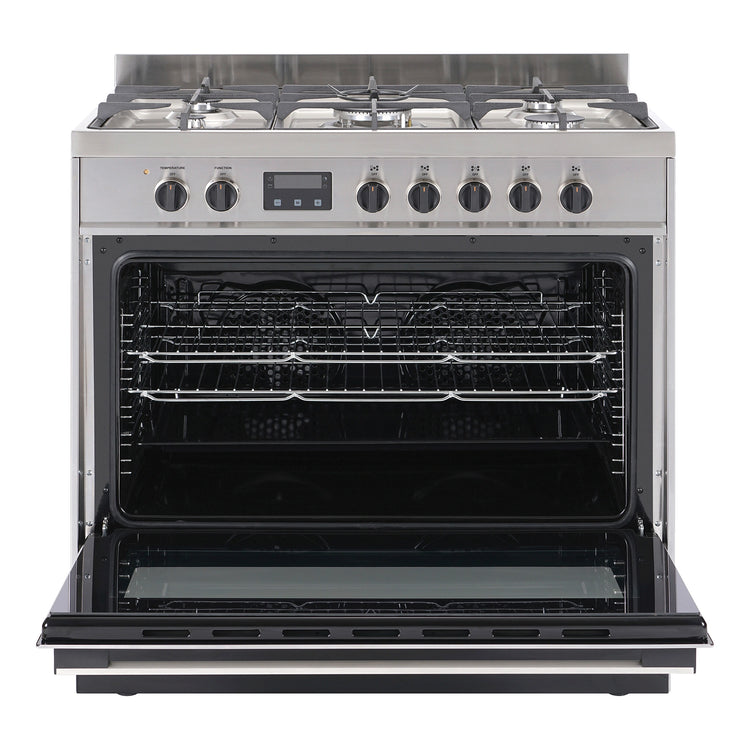 Haier 90cm Freestanding Dual Fuel Cooker HOR90S9MSX1, Front View