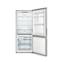 Hisense 453L Bottom Mount Fridge Silver HR6BMFF453S, Front view with doors open