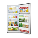Hisense 534L Top Mount Fridge HR6TFF534SD, Front view with open doors, full of food items, and bottles