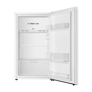 Hisense HRBF125 125L Bar Fridge White, Front view with door open
