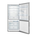 Hisense 482L PureFlat Bottom Mount Fridge Stainless Steel HRBM482SW, Front view with doors open