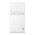 Hisense HRCF144 145L Hybrid Chest Freezer White, Front view with top open