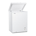 Hisense HRCF144 145L Hybrid Chest Freezer White, Front right view with top open