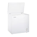 Hisense HRCF199 200L Hybrid Chest Freezer White, Front right view with top open