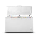 Hisense HRCF520 520L Chest Freezer White, Front view with top open