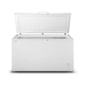 Hisense HRCF520 520L Chest Freezer White,  Front view with top open