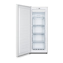 Hisense HRVF170 173L Upright Freezer, Front view with open door