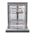 Hisense HSGA16FB 16 Place Freestanding Dishwasher Black Steel, Front view with door open