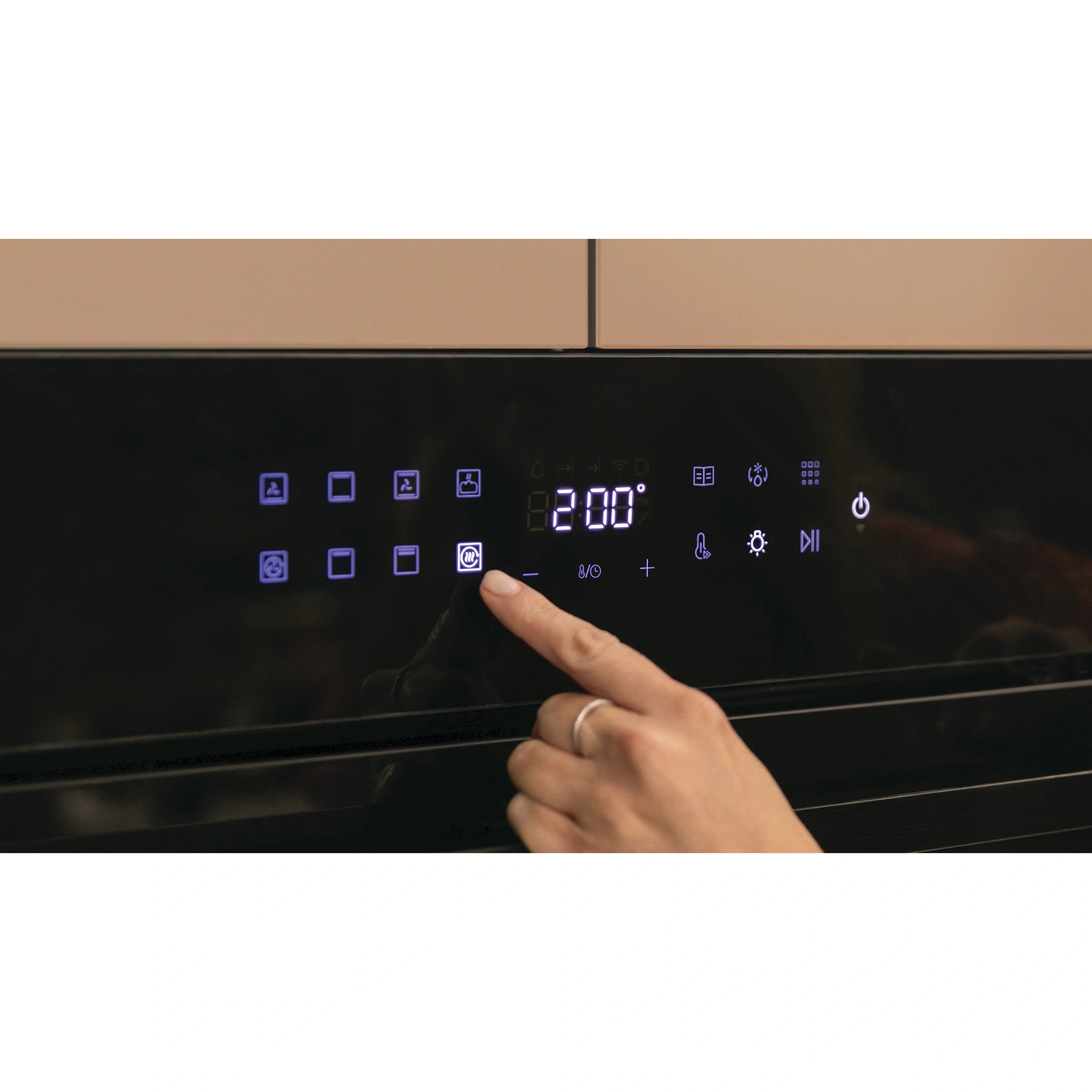 Haier Oven 60cm 14 Function Self-cleaning with Air Fry HWO60S14TPB2, Control Panel View