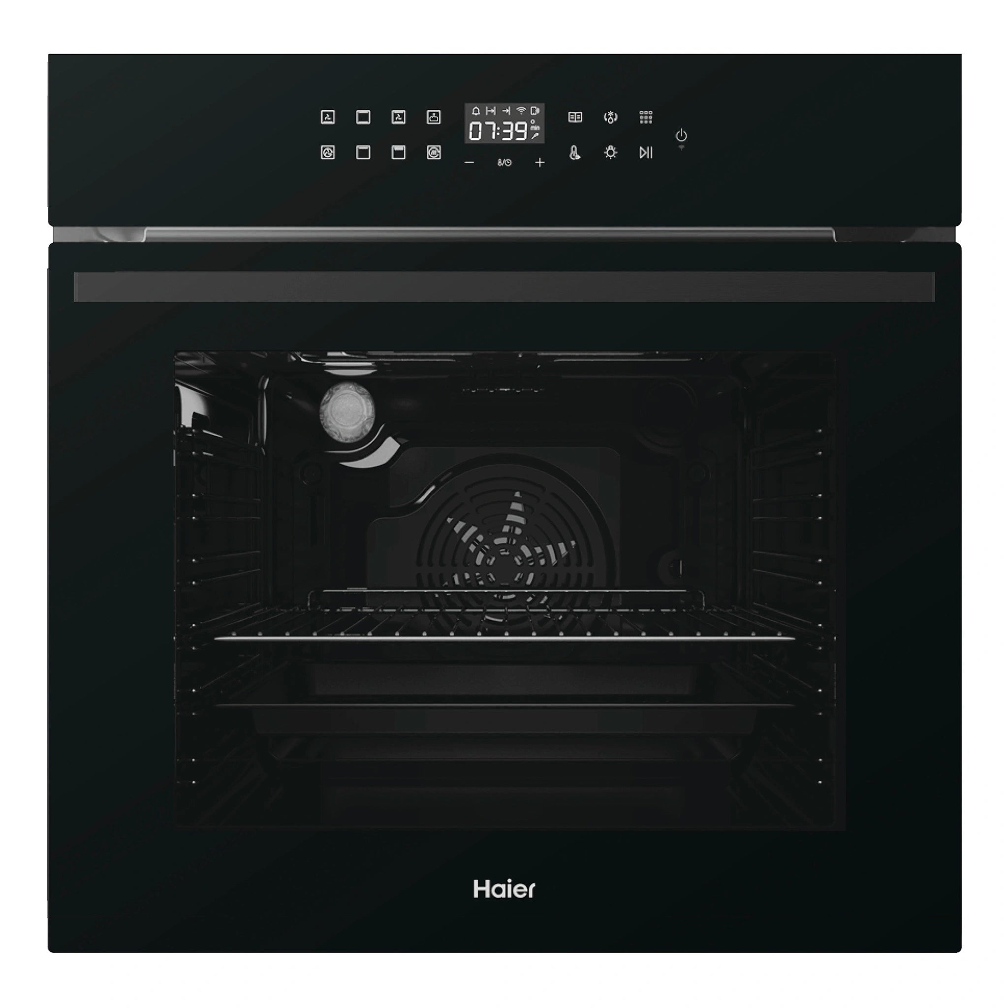 Haier Oven 60cm 14 Function Self-cleaning with Air Fry HWO60S14TPB2, Front View Door Closed
