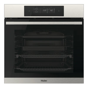 Haier 60cm 600 Series 14 Function Built-in Pyrolytic Oven with Steam Assist Stainless Steel HWO60S14TPX5, Front View