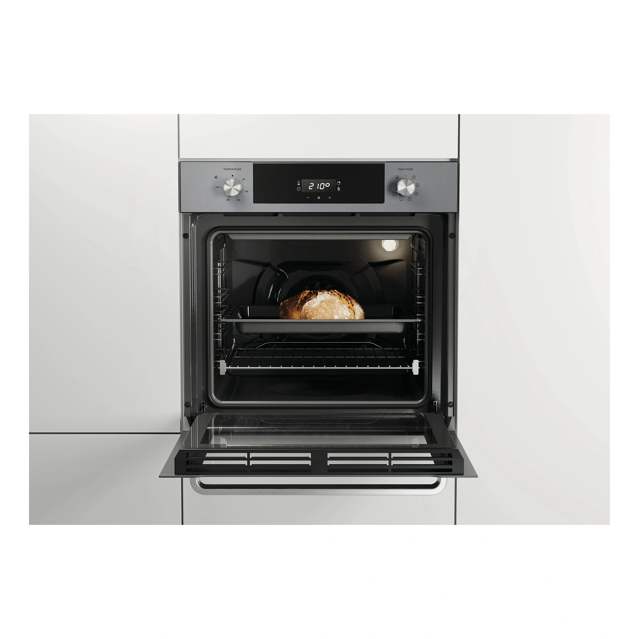  Haier 60cm 7 Function Oven with Air Fry HWO60S7EG4, Front View Cooking