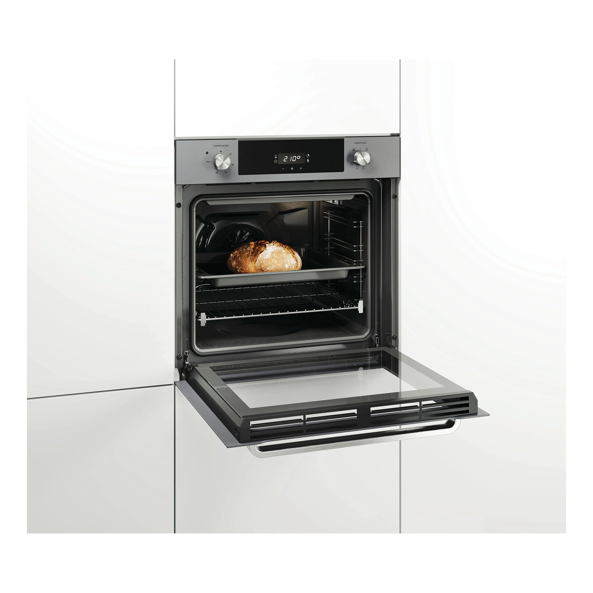  Haier 60cm 7 Function Oven with Air Fry HWO60S7EG4, Side View Cooking