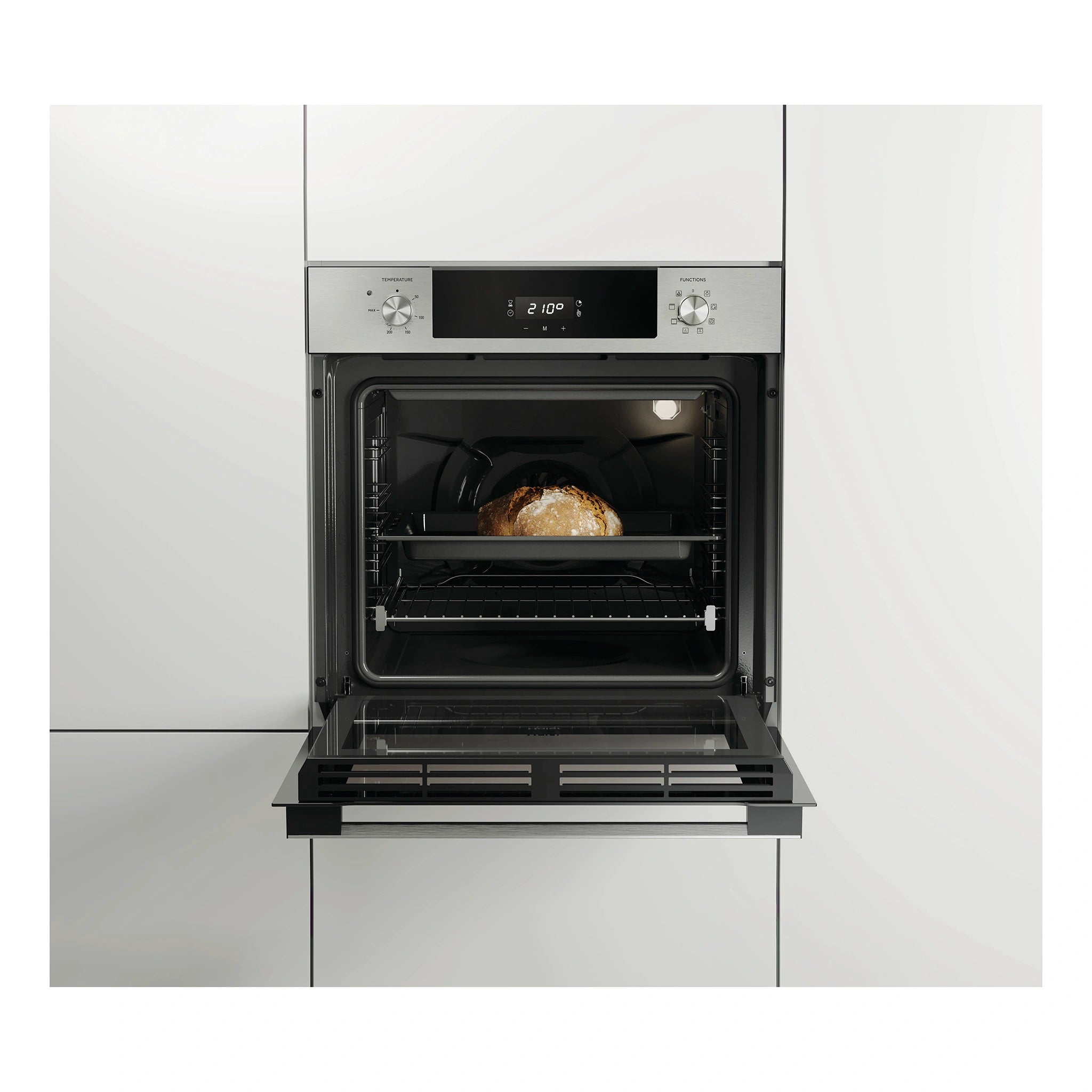 Haier 60cm Stainless Steel 7 Function Oven with Air Fry Grey HWO60S7EX4, Front View Cooking