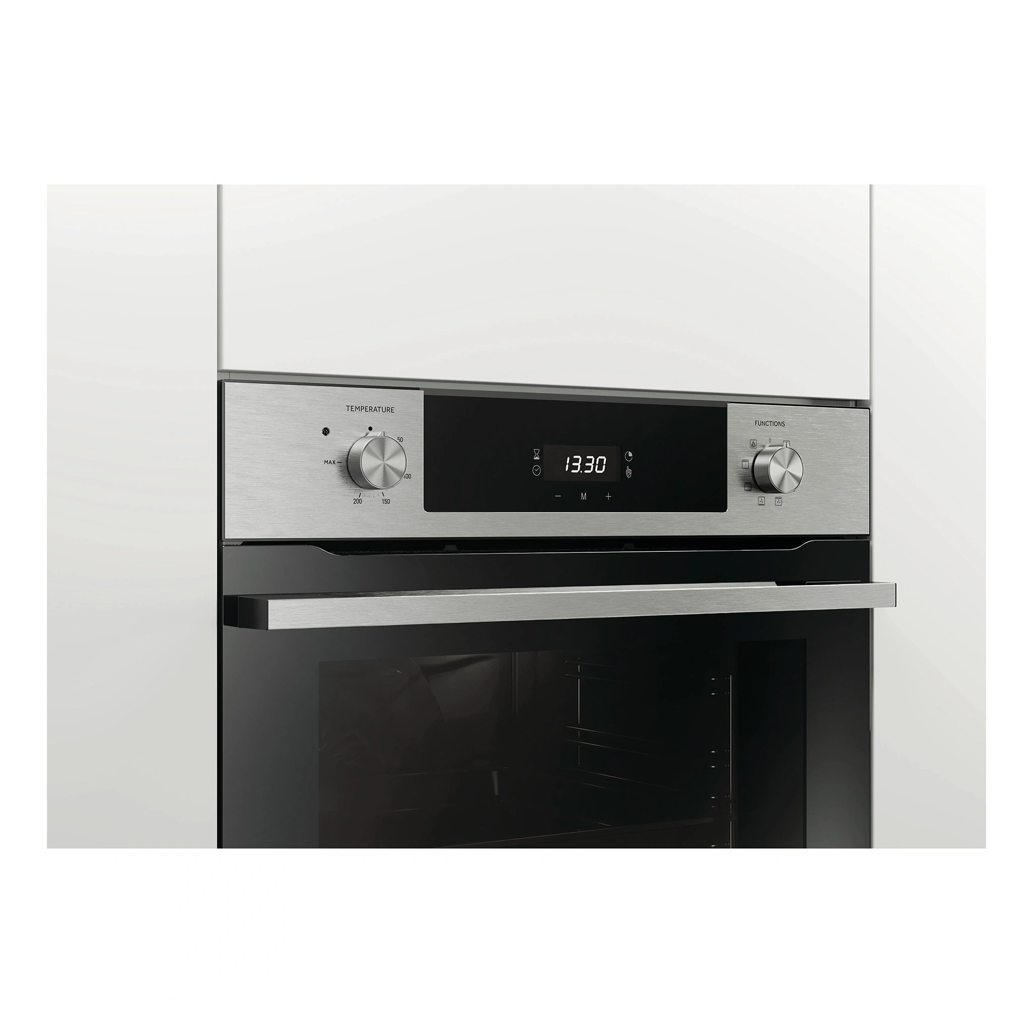 Haier 60cm Stainless Steel 7 Function Oven with Air Fry Grey HWO60S7EX4, Side View Door Closed