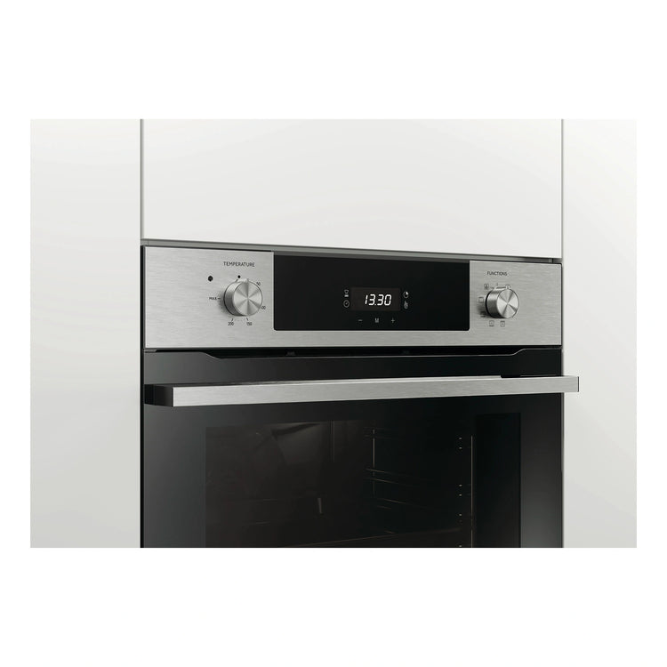 Haier 60cm Stainless Steel 7 Function Oven with Air Fry Grey HWO60S7EX4, Side View Door Closed
