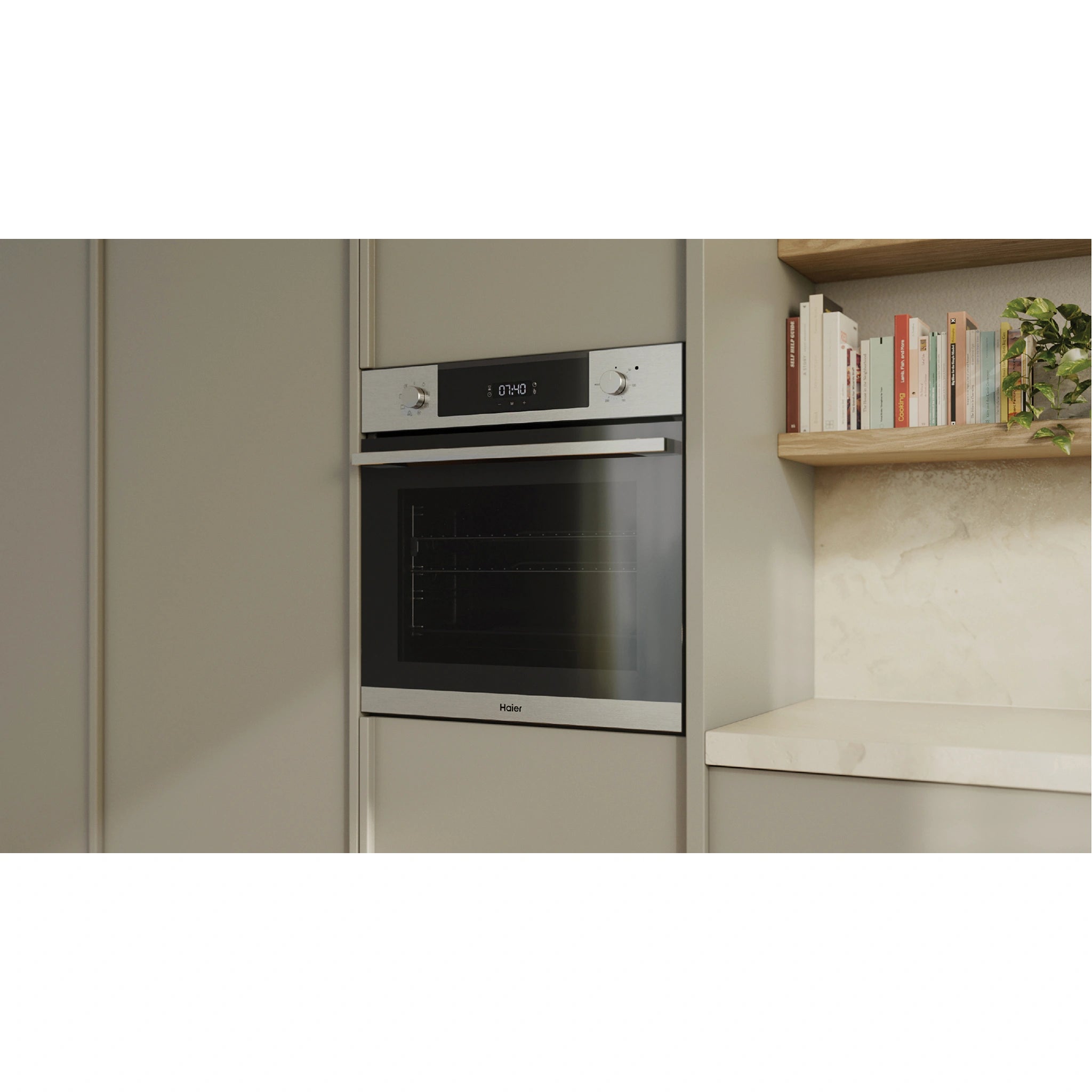 Haier 60cm 500 Series 7 Function Built-in Oven with Air Fry Stainless Steel HWO60S7EX5, Side View