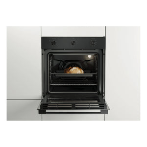 Haier 60cm Black Multi Function Oven HWO60S7MB4, Front View Door Open Cooking