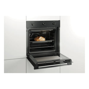Haier 60cm Black Multi Function Oven HWO60S7MB4, Side View Door Open Cooking