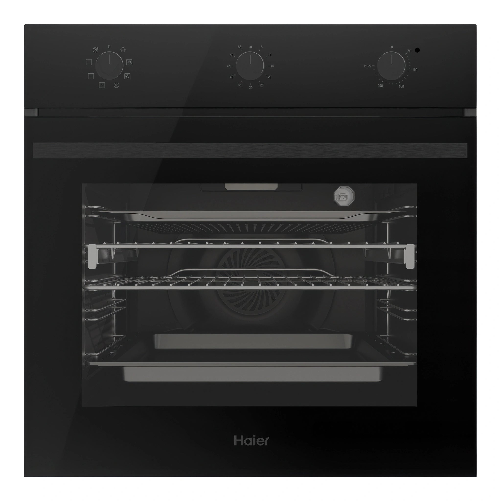 Haier 60cm 300 Series 7 Function Built-in Oven with Air Fry HWO60S7MB6, Front View