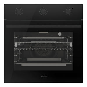 Haier 60cm 300 Series 7 Function Built-in Oven with Air Fry HWO60S7MB6, Front View