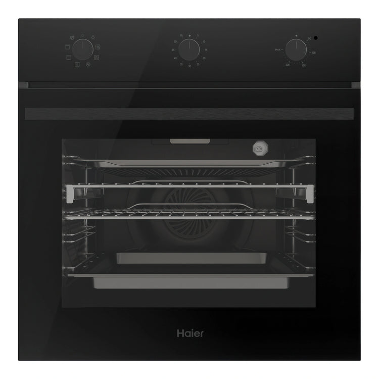 Haier 60cm 300 Series 7 Function Built-in Oven with Air Fry HWO60S7MB6, Front View