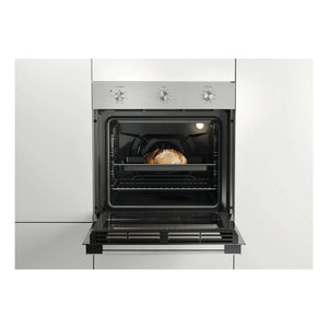 Haier 60cm 7 Function Stainless Steel Multi Function Oven HWO60S7MX4, Front View Door Open Cooking