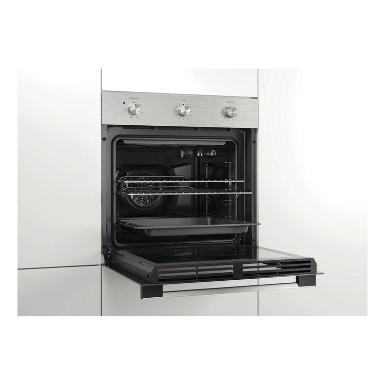 Haier 60cm 7 Function Stainless Steel Multi Function Oven HWO60S7MX4, Side View Door Open
