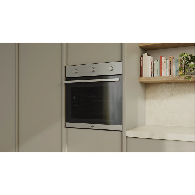 Haier 60cm 300 Series 7 Function Built-in Oven with Air Fry Stainless Steel HWO60S7MX6, Side View