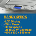 Heller HYAC15 15000BTU Portable Air Conditioner 4.4KW 3 Speed Settings
