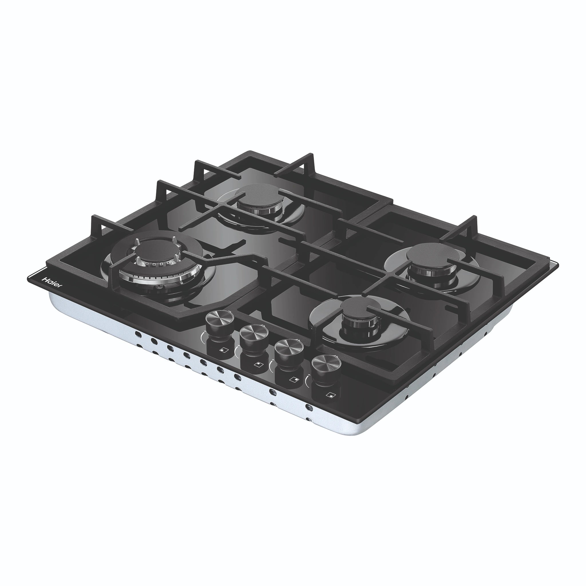 Haier 60cm Natural Gas Glass Cooktop HCG604WFCG3, Angle View