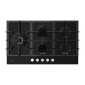 Inalto 90cm Gas Cooktop Black Glass with Wok Burner ICGG905W, Top view