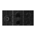 Inalto 90cm Gas Cooktop Black Glass with Wok Burner ICGG905W, Top view 2