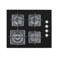 Inalto 60cm Gas Cooktop Black Glass with Wok Burner IGGC60, Top view