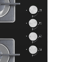 Inalto 60cm Gas Cooktop Black Glass with Wok Burner IGGC60, Control panel view