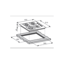 Inalto 60cm Gas Cooktop Black Glass with Wok Burner IGGC60, Dimensions