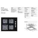 Inalto IGGC60 60cm Gas Cooktop Black Glass with Wok Burner