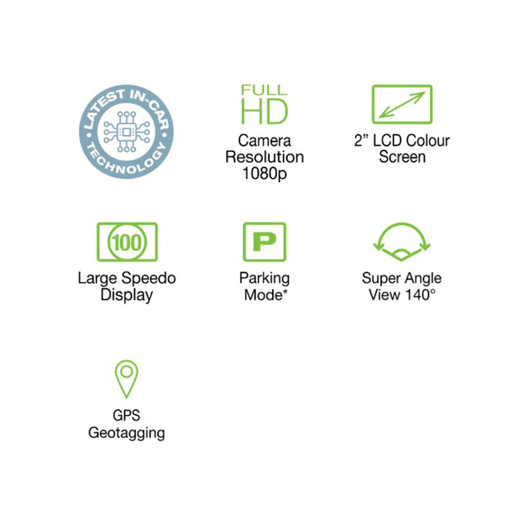 Uniden IGOCAM40 Full HD Smart Dash Cam With LCD Colour Screen