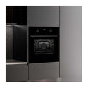 Inalto 60cm 5 Function Electric Built-In Oven Black IO605TB, Front right view in a cabinet