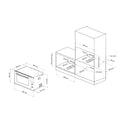 Inalto 90cm 10 Function Electric Built-In Oven Black IO90XL10T, Dimensions