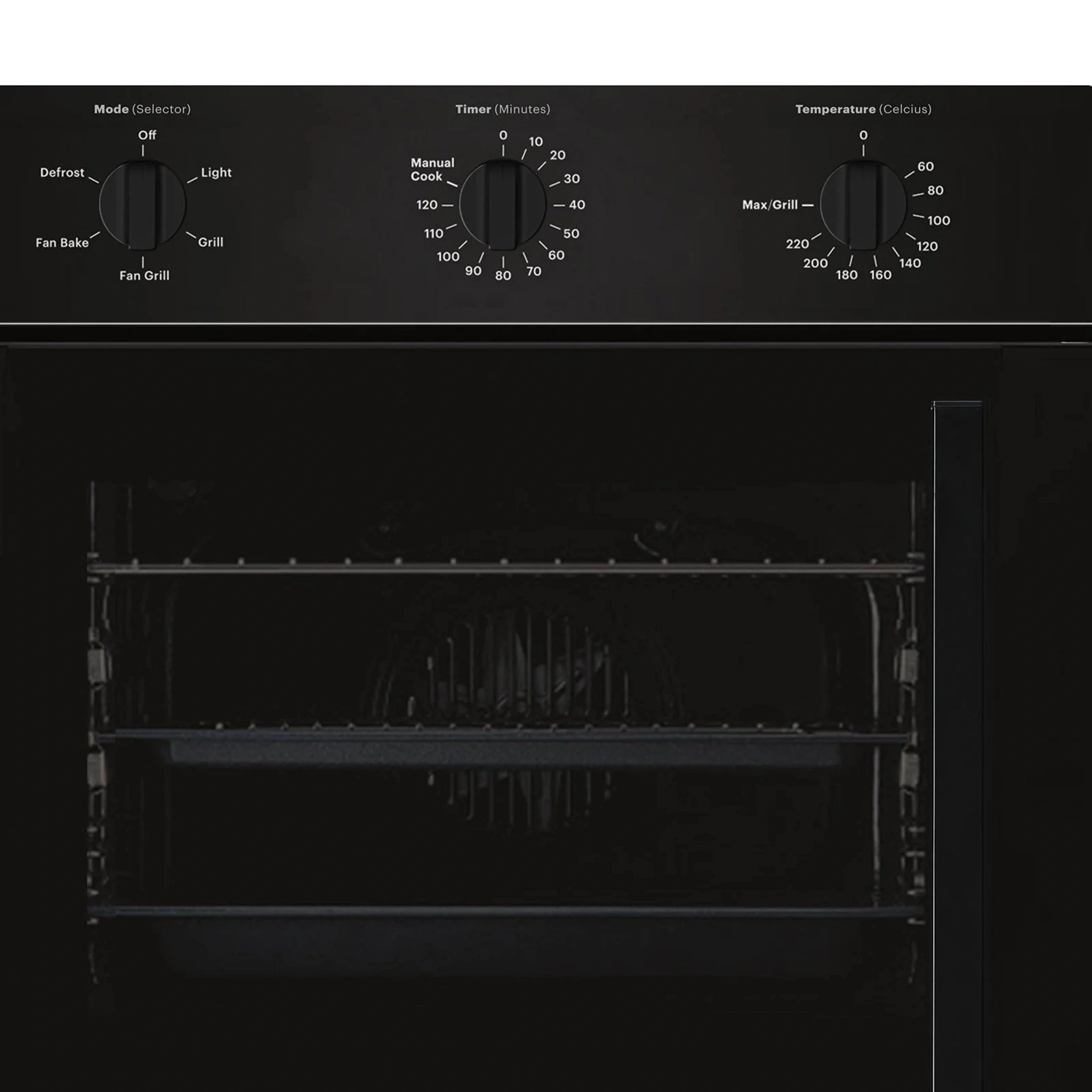 Inalto Side Opening 5 Function Electric Black Oven IOSO605ML, Detail View