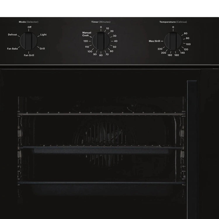 Inalto Side Opening 5 Function Electric Black Oven IOSO605ML, Detail View